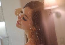 Asian Girl Shower Glass Drops
