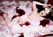 Dita Von Teese Nude Topless Posing Naked In Bed