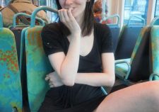 Girl Upskirt Pussy Flashing On Bus