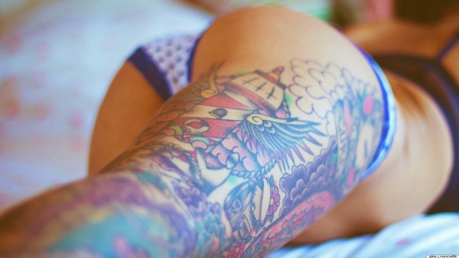 Sexy Leg Tattoos - Girl With Full Leg Tattoo - Porn Xxx Pics