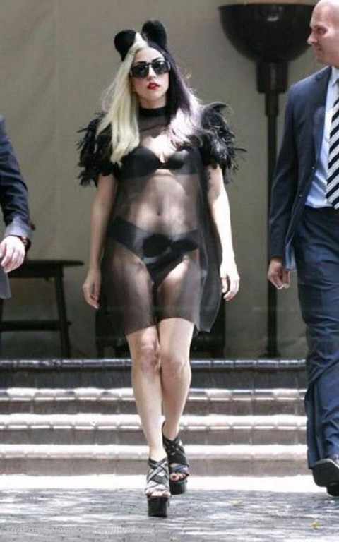 Lady Gaga See Through Underwear