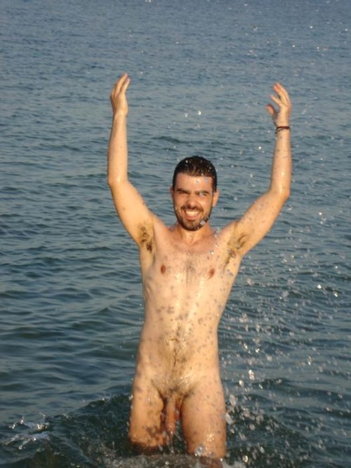 Nude Men Skinny Dipping