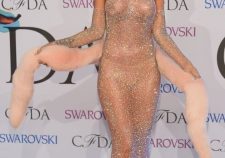 Rihanna Naked Topless See Through Dress