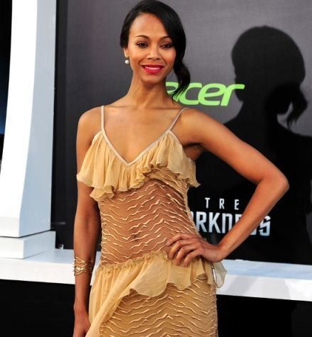 Zoe Saldana Sexy Hot Top Dress Naked Wallpapers