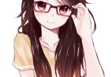 Anime Girl With Brown Hair Glasses