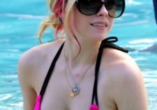 Avril Lavigne Pink Bikini