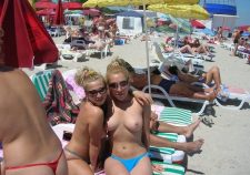 Beach Beauties Caught Topless On Crowded Sands