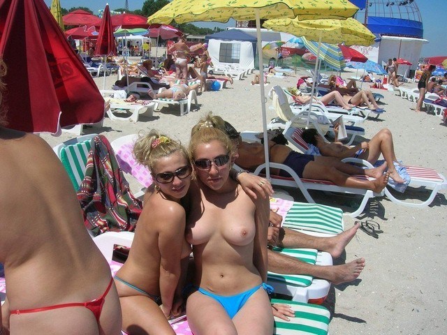 Beach Beauties Caught Topless On Crowded Sands