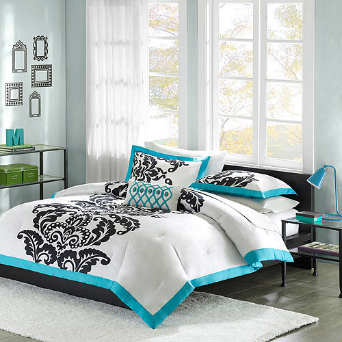 Black And Teal Comforter Set Queen