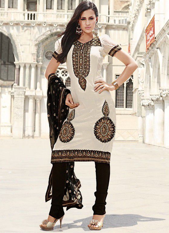 Black And White Salwar Kameez