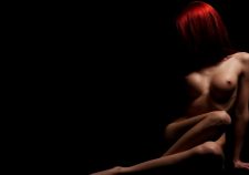 Breasts Body Legs Pose Sexy Shade Elegant Red Haired Girl