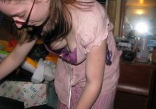 Candid Downblouse Oops Mom Slip