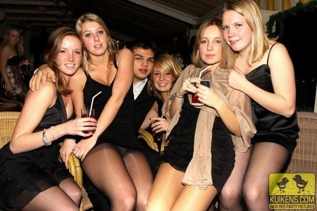 Candid Pantyhose Teen Party