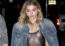 Chloe Grace Moretz Out With Her Nipple Piercings Glistening In The Moonlight