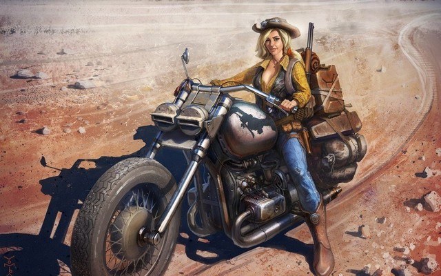 Drawing Hot Babe Girl On Bike Dust