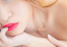 Erotic Red Girl Lips Blonde Erotic