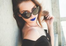 Erotic Style Girl Sunglasses Blue Lips