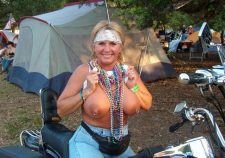 Flashing Tits At Biker Rally