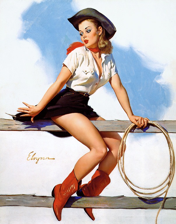 Gil Elvgren Cowgirl Pin Up