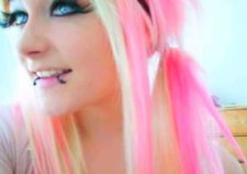Girls With Blonde And Pink Scene Hair