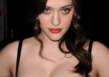 Kat Dennings Showing Boobs In Black Bikini