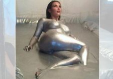 Kim Kardashian Silver Naked