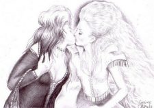 Lesbian Erotic Art Pencil Drawing