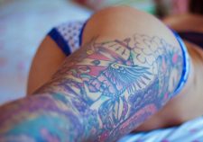 Lie Legs Tattoos Hot Ass Erotic Sexy Panties Girl