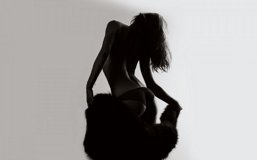 Light Sexy Silhouette Fur Ass Girl Miranda Kerr