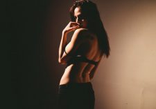 Looking Back Brunette Girl