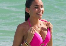 Madison Beer Busty Thong Bikini Beach Candids