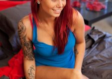 Naked Girl With Dyed Red Hair