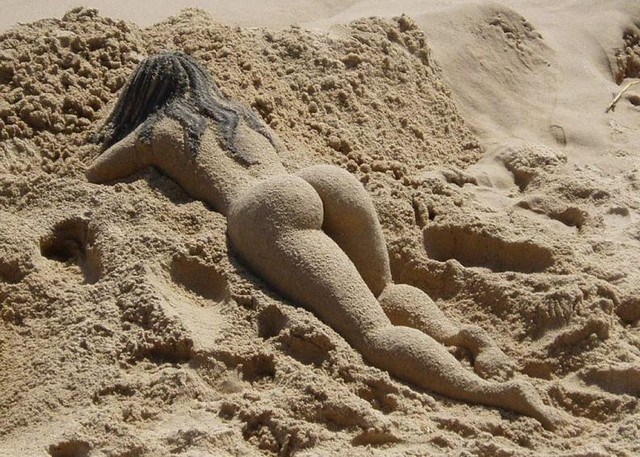 Nude Beach Sand Sculptures