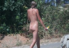 Nude Girl Walking Like On Catwalk