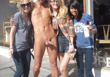 Public Naked Man Clothed Woman