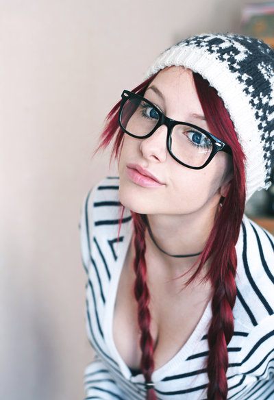 Red Hair Girl With Nerd Glasses