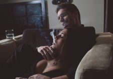 Room Sexy Girl Cleavage Breast Boyfriend Smoke