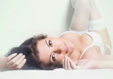 Russian Beauty Blonde Sexy White Lingerie