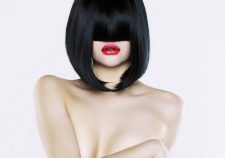 Sexy Brunette Girl Red Lips