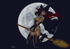 Sexy Halloween Witch Cartoon