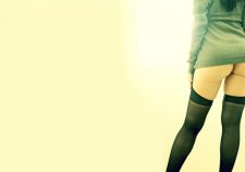 Sexy Legs Stockings Ass Erotic Sweater Girl Brunette