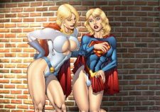 Sexy Power Girl And Supergirl