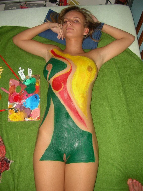 Skinny Teen Body Paint