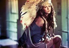 Stockings Long Hair Erotic Feathers Sexy Girl Room