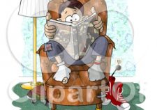 Teen Sitting In Chair Reading Clip Art