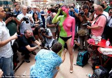 Times Square Topless Painted Women