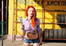 Tires Sexy Girl Redhead Tattoo Wrench Shorts
