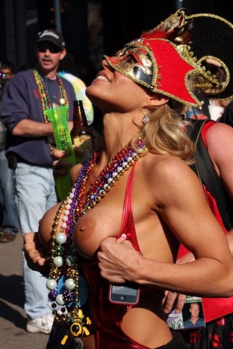 Topless At Mardi Gras