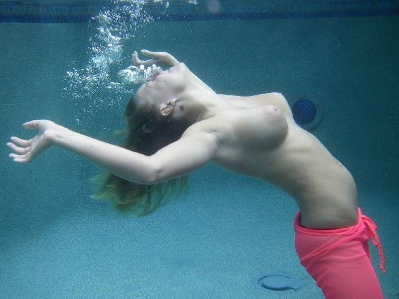 Topless Girls Swimming Underwater