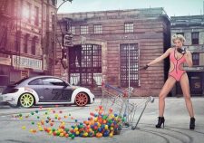 Trolley Toppled Balls Body Lingerie Nice Body Girl Vw Beetle
